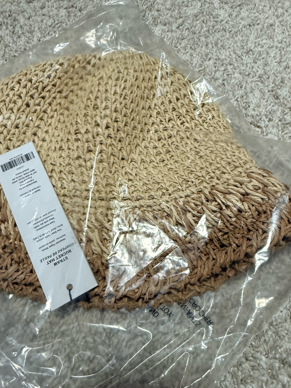 NWT Eugenia Kim Bailey Paper Bucket Hat in Ivory Camel - Picture 8 of 10